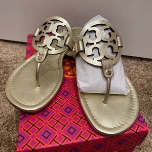 Tory Burch Miller metallic veg leather